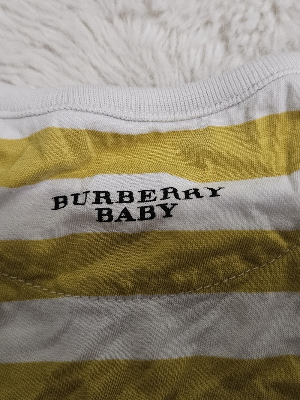 Burberry Baby Yellow & White Striped Infant Top
